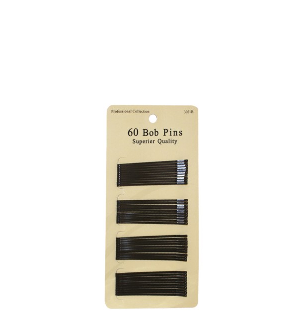 BOB PINS BLACK 3011B CARD 60pcs PRC